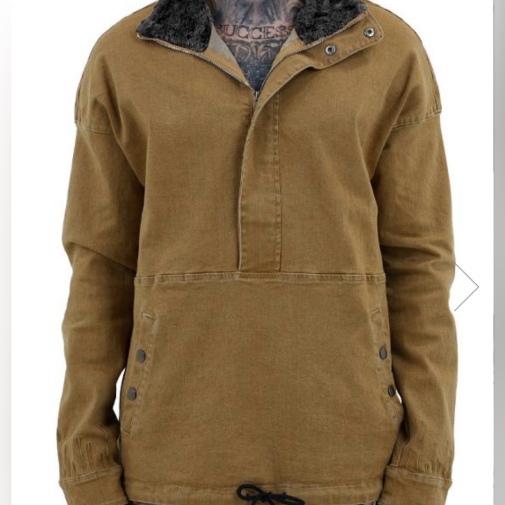 The Hideout Clothing, Fur 1/2 zip Dawn Mock Neck Anorak, size med, Unisex, NWT - Picture 2 of 13
